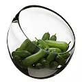 Four Ceramic Bowls Containing Fresh Green Grapes And Ripe Mangoes
