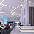 Modern Luxury Car Showroom Interior With Purple Yellow And Orange Sports Cars