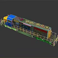 CSX Train Locomotive Blue Yellow Gray With Black Circular Vents On Top