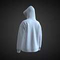 White Oversized Hoodie With Drawstring Hood And Front Pocket Design