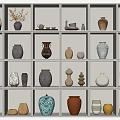 Ceramic Vessels Collection With Various Styles Colors And Shapes Displayed On Shelves