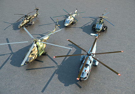 Modern Helicopter 3d model