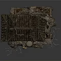 Ancient Chinese Architectural Decorative Piece With Pagoda Roof And Intricate Carvings