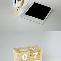 Chic Decorative Ornament Collection With Globe Stacked Books Glasses Wooden Calendar And Photo Frame