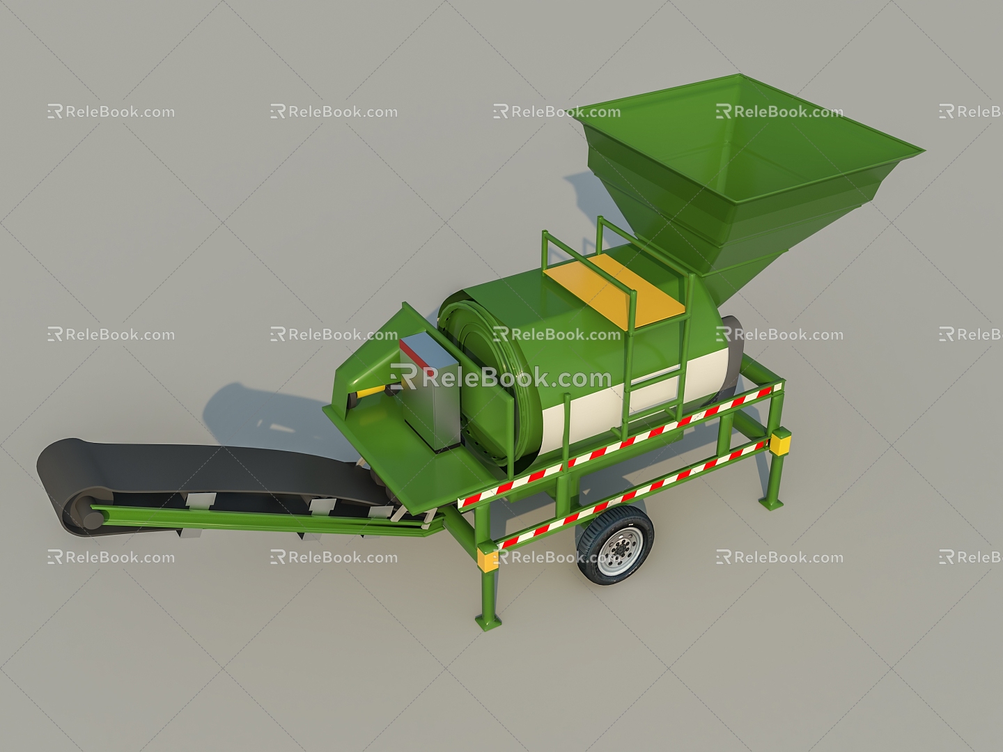 Soil crushing screening machine construction machine 3d model