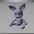 Light Blue Handmade Knitted Rabbit Doll Home Decor Furniture Accessory