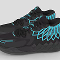 Black HEAD Athletic Training Shoes With Blue Accents And Geometric Patterns