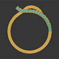 Elegant Gold Ring With Colorful Gemstones In Curved Unique Design