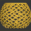 Hollow Yellow Spherical Decorative Household Ornament With Lattice Design For Home Use