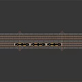 White Model Train On Elevated Railway Track With Metal Supports And Dark Background