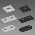 Modern White and Black Downlights and Spotlights with Square and Round Designs