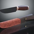 Handcrafted Damascus Steel Knife With Wooden Carved Handle And Leather Engraved Sheath