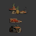 Assorted Fresh Food Display With Fruits Bread Cake And Desserts
