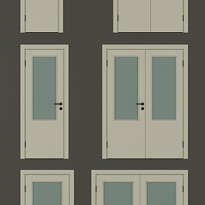 Double-door swing door combination 3d model