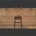 Rustic Vintage Wooden Box Plank And Small Stool For Home Decor