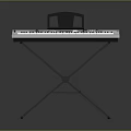 White Digital Electronic Keyboard with Black Music Stand on X Shaped Metal Stand