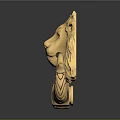 Golden Lion Head Door Handle with Ornate Metal Ring Design for Elegant Home Decor