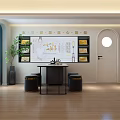 Elegant Modern Beauty and Hair Salon Interior With Styling Chairs Product Shelves And Soft Lighting