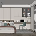 Tatami Bedroom Design With Comfortable Bed Study Desk Modern Cabinets And Natural Light