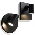 Modern Black Wall Sconces With Circular And Square Base Design For Home Lighting 3d model