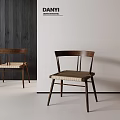Minimalist Wooden Single Chair With Woven Seat And Stylish Backrest For Home Interior
