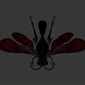 3D Rendered Wasp With Purple Wings And Black Body In Flight