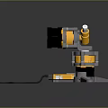 Yellow And Gray Mechanical Device With Base Control Box And Connecting Cable
