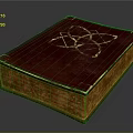 Elegant Dark Red Box With Golden Carved Pattern On Leather Surface And Wooden Base