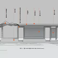 Modern Bus Stop Public Facility With Tall Building Green Trees Billboard Bench And Person Sitting