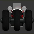 Vintage Style Motorcycle with Metallic Silver Body Black Wheels Round Headlights and Red Striped Seat