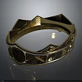 Ornate Golden Double Layer Bracelet Clothing Accessory With Geometric Patterns And Carved Details