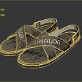 Gray Casual Sandals With Crisscross Straps And HOPE SINALOA Letters