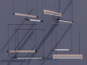 Modern chandelier solid wood 3d model