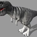 Realistic Gray Striped Tyrannosaurus Rex Dinosaur 3D Model Standing Pose