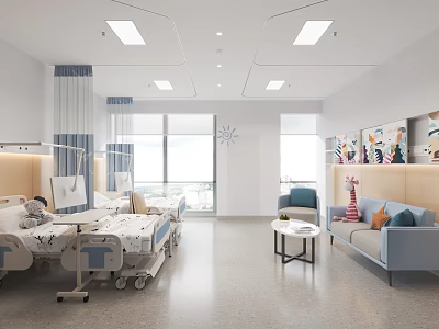 Hospital Ward VIP Double Room 3d model