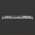 Model Bridge with Metal Frame Structure Featuring Orange Bus Blue Car and White Truck