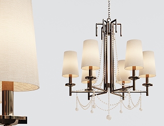 New Chinese Chandelier Multi-head Chandelier 3d model