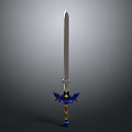 Fantasy Sword Design With Silver Blade Blue Hilt Guard And Decorative Handle