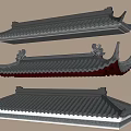 Classic Ancient Architecture Roofs With Ornate Tiles And Curved Eaves