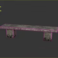 Textured Stone Bench With Simple Design And Sturdy Legs For Indoor Outdoor Furniture