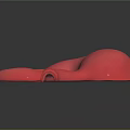 3D Rendered Red Stomach Model With Detailed Textured Surface And Anatomical Structure