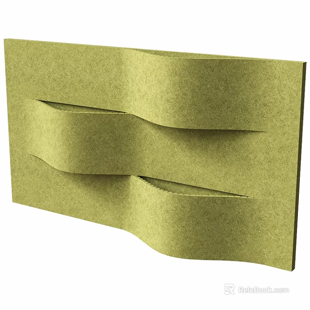 Green Two Seater Sofa With Wavy Design For Modern Living Room 3d model 