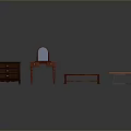 Classic Wooden Furniture Collection Including Dresser Vanity Bench And Side Table