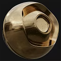 Gold Metallic Round Components With Shiny Surface And Small Ring Accessories