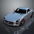 Silver Mercedes-Benz Sports Car With Sleek Design Black Wheels Red Brake Calipers And Reflective Surface