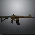 Modern Tactical Rifle With Brown And Black Finish And Rail System