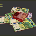 Household Organizing Tools Paper Clips Securing Stacks Of 100 Euro Banknotes