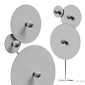 Modern Colorful Floor Lamp With Multiple Circular Shades And White Spheres