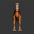 Cartoon Style Orange Camel With Single Hump Cheerful Expression And Standing Pose