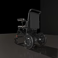 Modern Foldable Wheelchair With Black Frame Comfortable Seat And Wheels